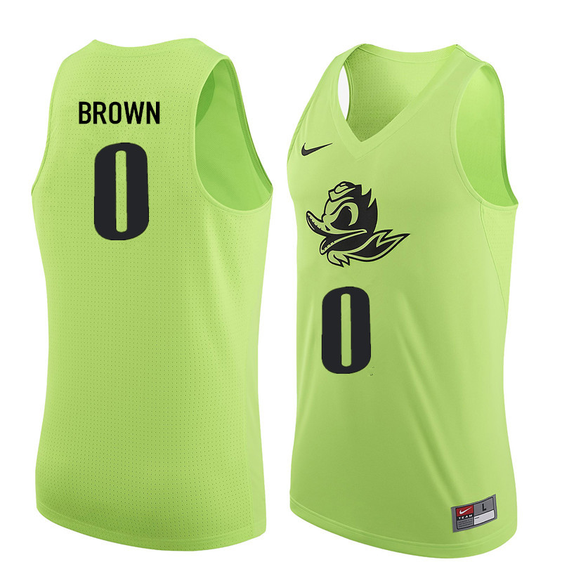 Men #0 Troy Brown Oregon Ducks College Basketball Jerseys Sale-Electric Green